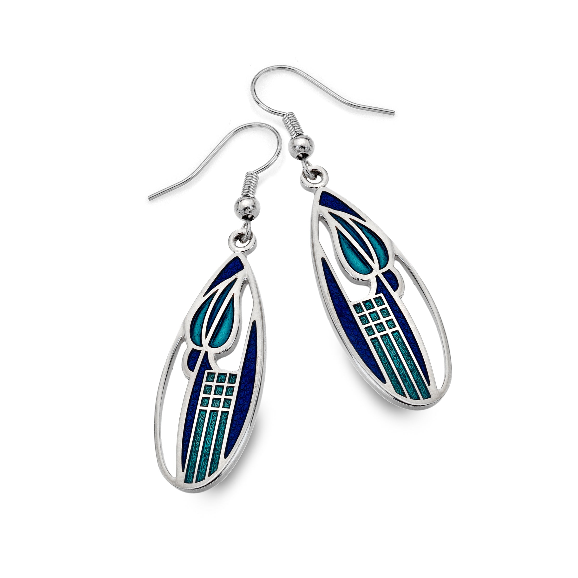 Blue Mackintosh Tulip Earrings